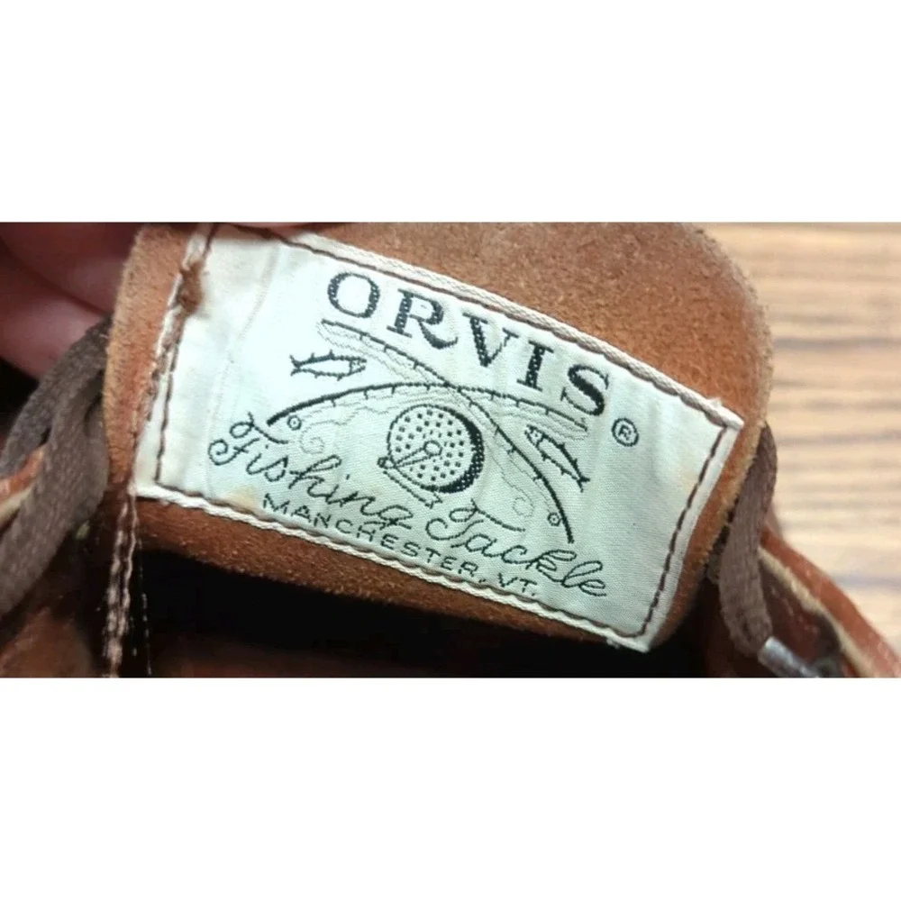Vintage‎ Orvis Chukka Men Brown Leather Ankle Boots Size 7.5 E Moc Toe Shoes